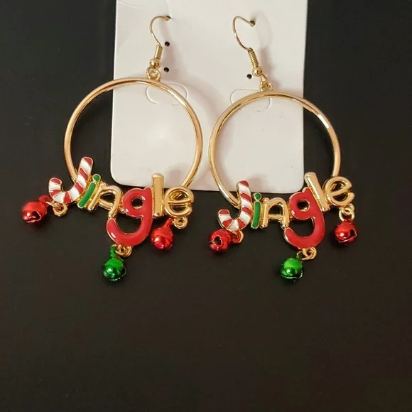 Jingle Bell Pierced Earrings - Picture 2 of 3